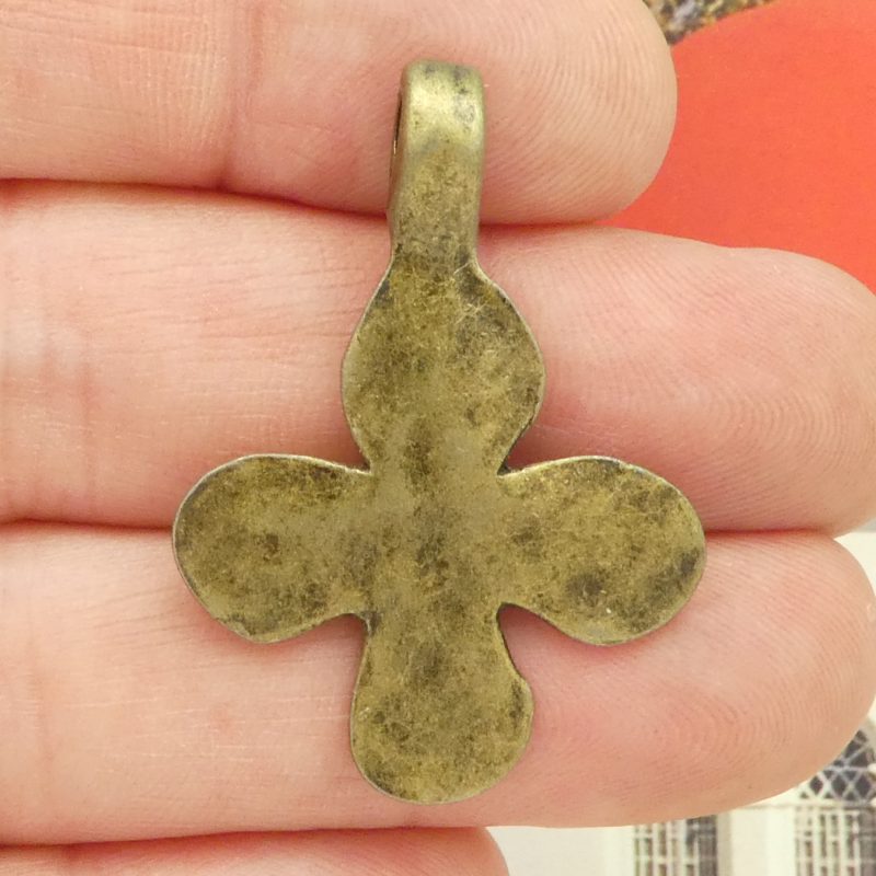 Hammered Cross Charm for Jewelry Making