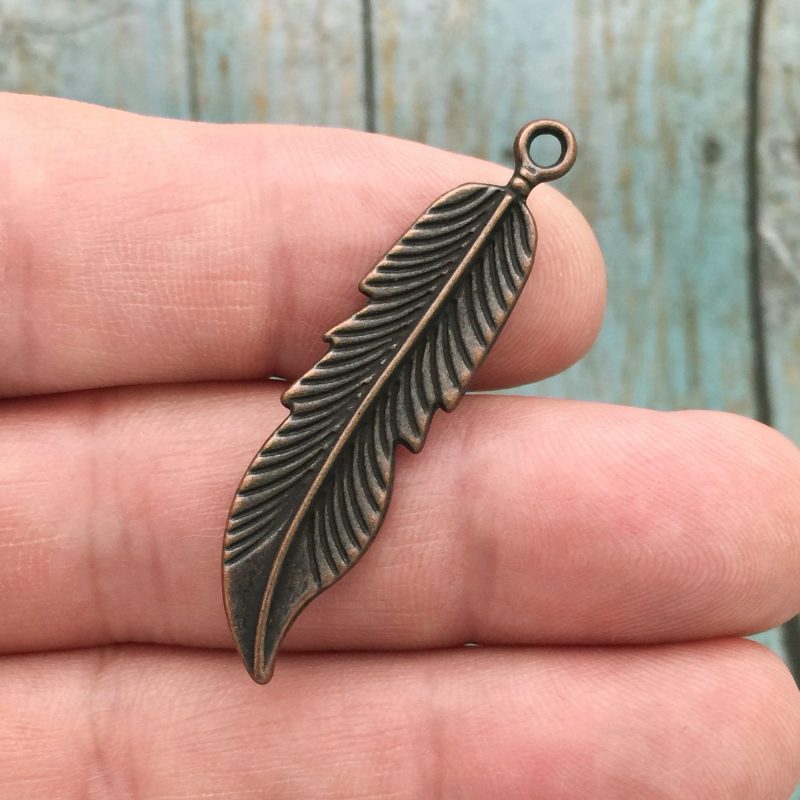 copper feather pendants wholesale
