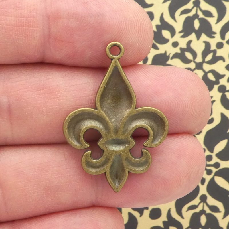 4 Fleur De Lis Charm Pendant Bronze by TIJC SP1545 - Image 3