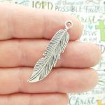 Silver Feather Charms Wholesale
