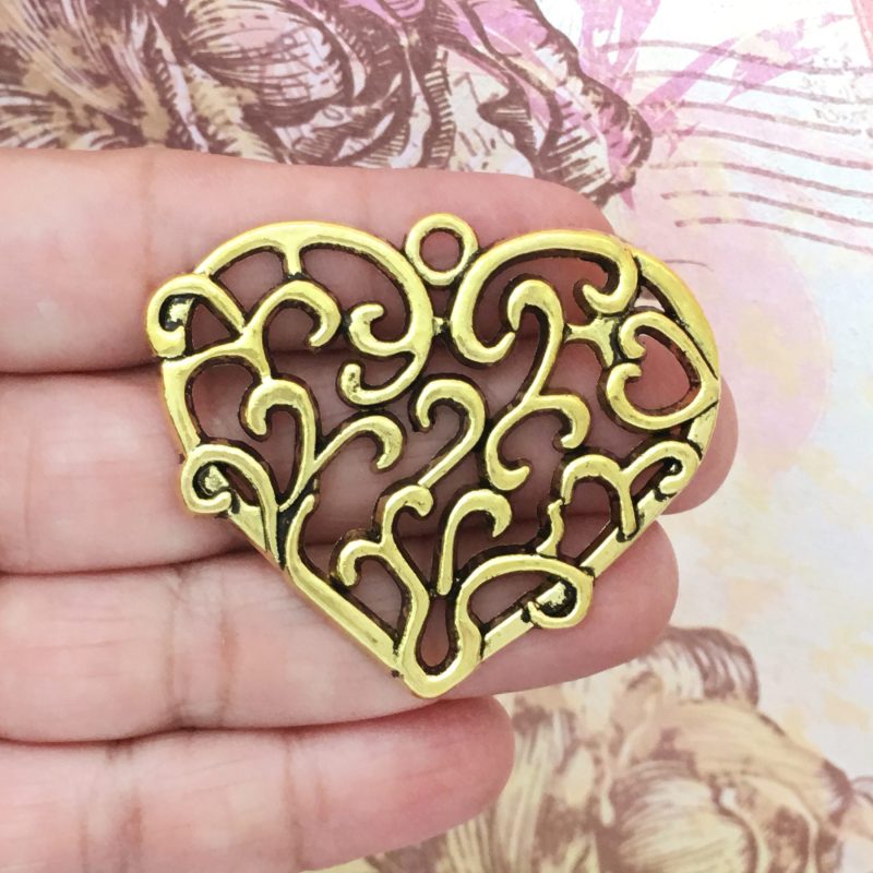filigree heart pendants wholesale