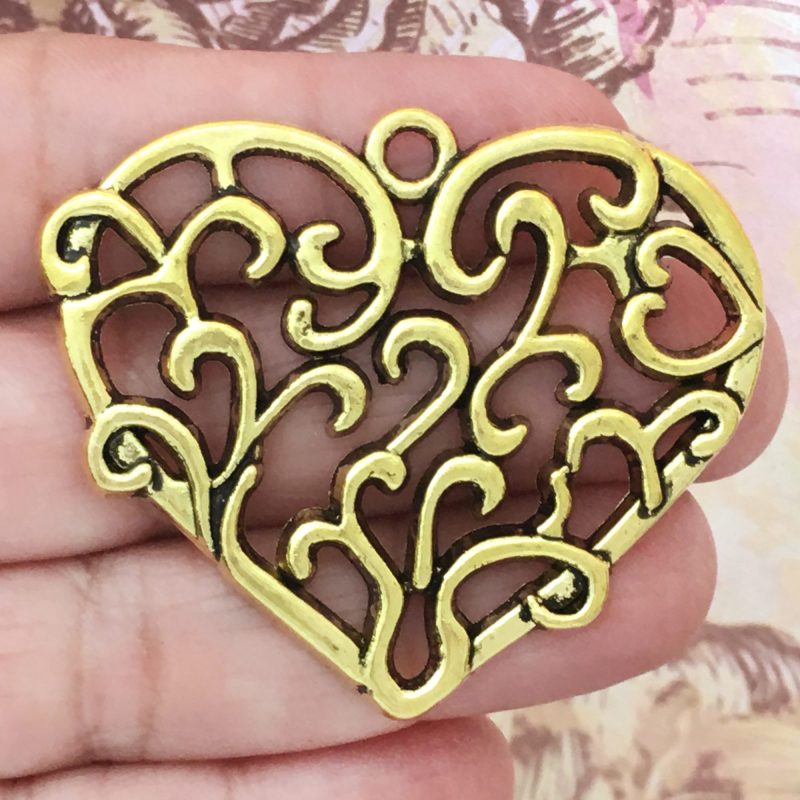 filigree heart pendants for jewelry making