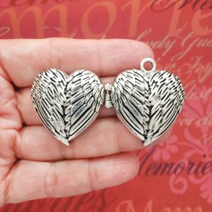 silver heart locket pendant
