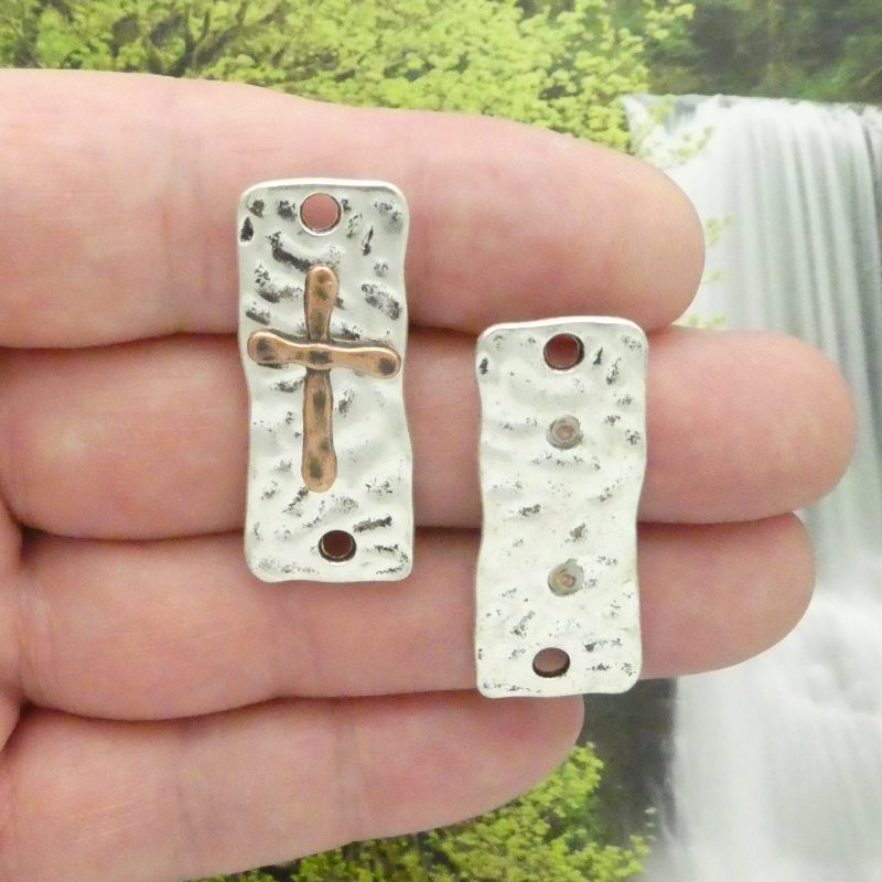 hammered cross charms