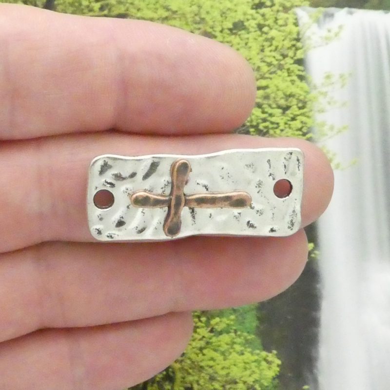 hammered cross charms for jewelry making