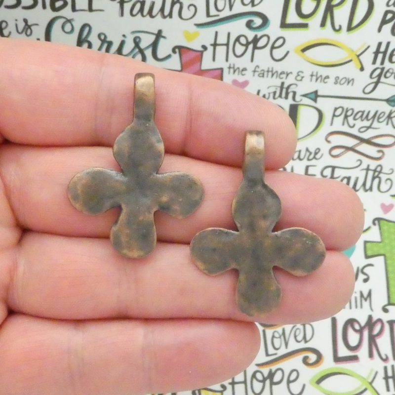 Hammered Cross Charms Wholesale