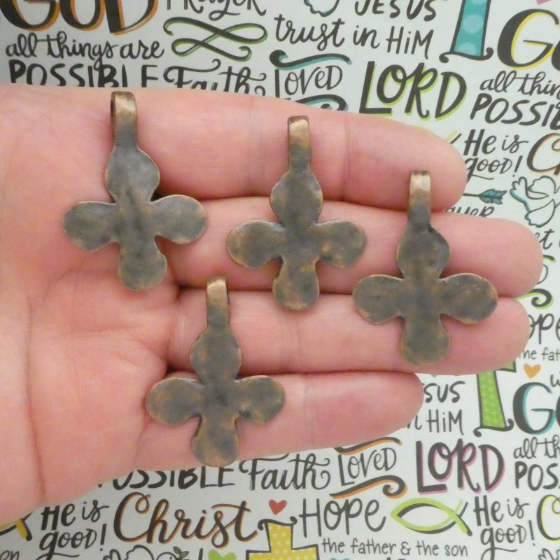Hammered Cross Charms Bulk