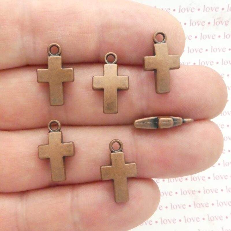 Copper Cross Charms Bulk