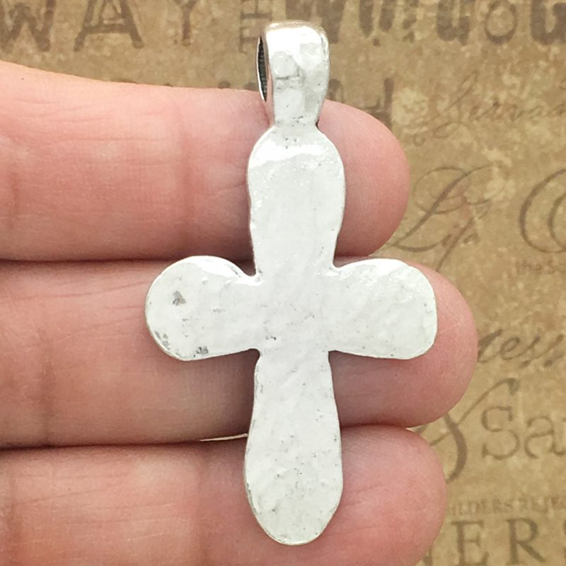 Silver Hammered Cross Pendant
