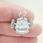 6 Silver Friends Angel Charm by TIJC SP1601