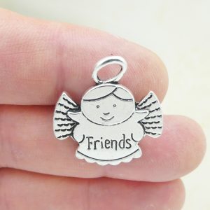 6 Silver Friends Angel Charm by TIJC SP1601