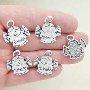 BULK 20 Silver Friends Angel Charm by TIJC SP1601B