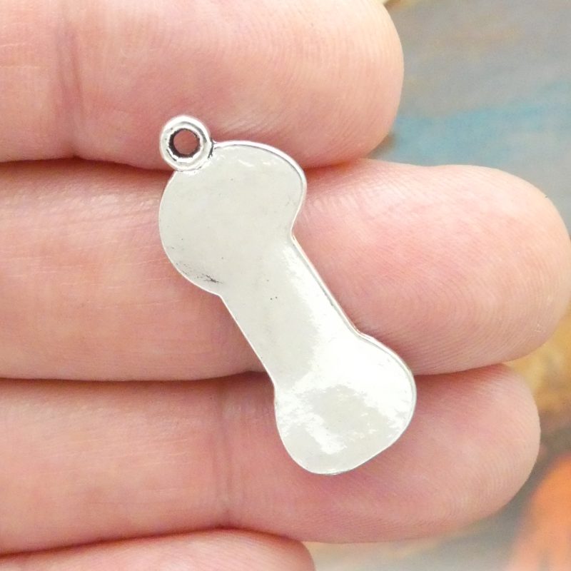 BULK 30 Knitting Yarn Charm Silver 32x12mm by TIJC SP1606B - Image 3