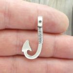 silver fish hook charm
