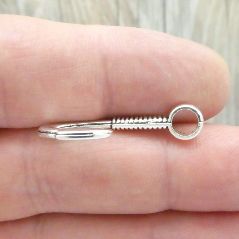 BULK 20 Silver Fish Hook Charm Fishing Pendant 23x16mm by TIJC SP1618B - Image 6