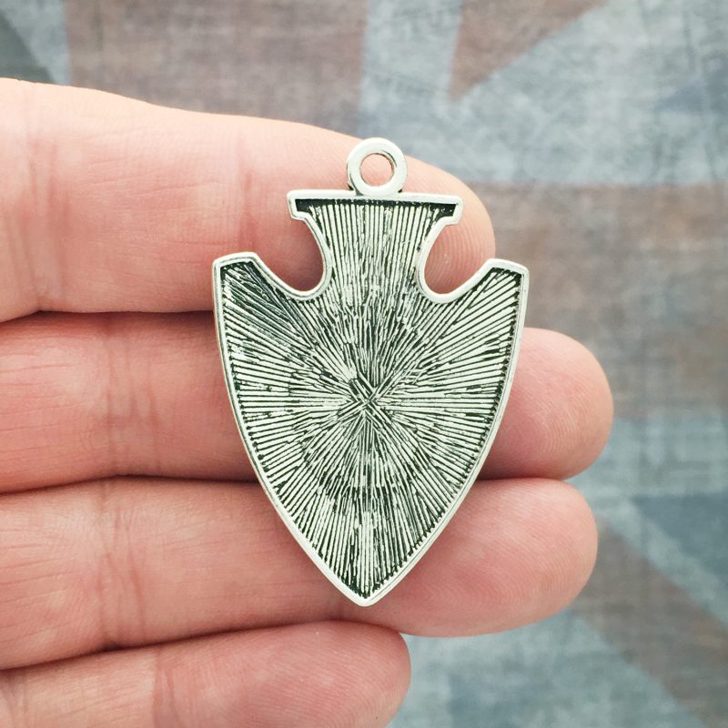 1 Turquoise Arrowhead Pendant Silver by TIJC SP1627 - Image 3