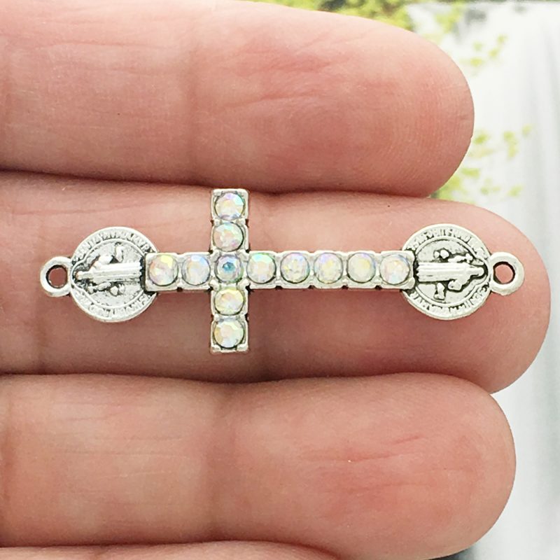 Silver Cross Bracelet Connector