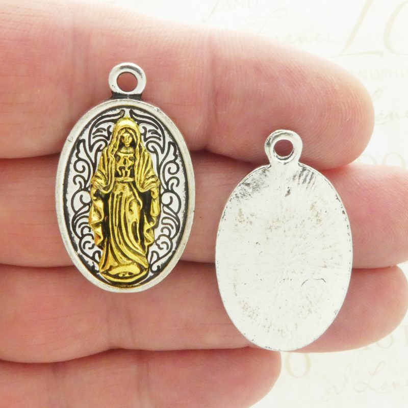 1 Blessed Virgin Mary Medals Wholesale 37x22mm by TIJC SP1635 - Image 2