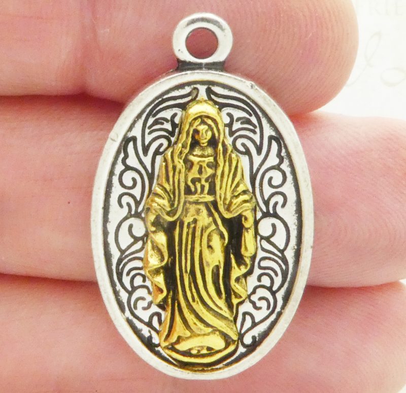 1 Blessed Virgin Mary Medals Wholesale 37x22mm by TIJC SP1635 - Image 4