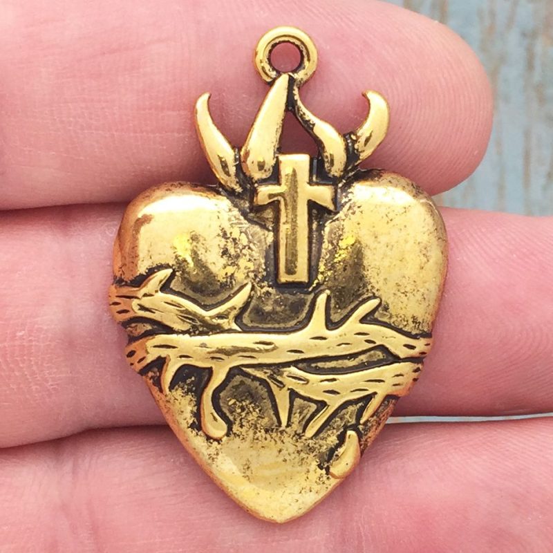 Sacred Heart of Jesus Pendants for jewelry making,
