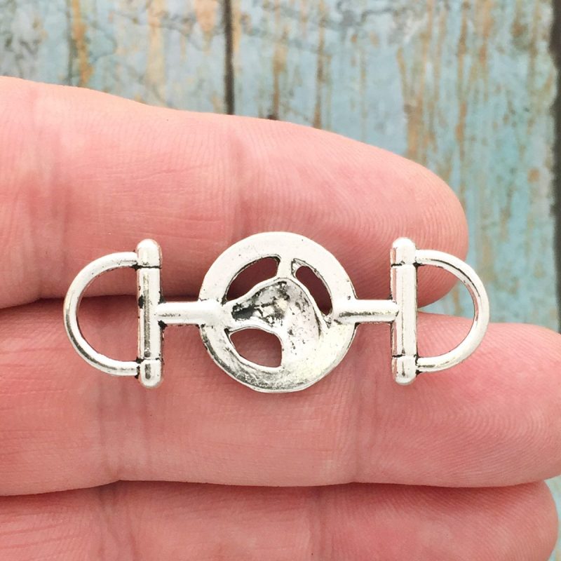BULK 16 Horse Charm Bracelet Connector Silver by TIJC SP1657B - Image 2