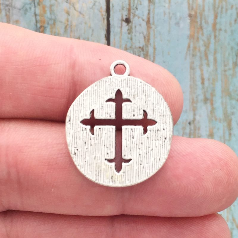 Silver Cross Charms for Jewelry Making