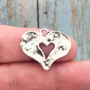 Hammered Heart Charms