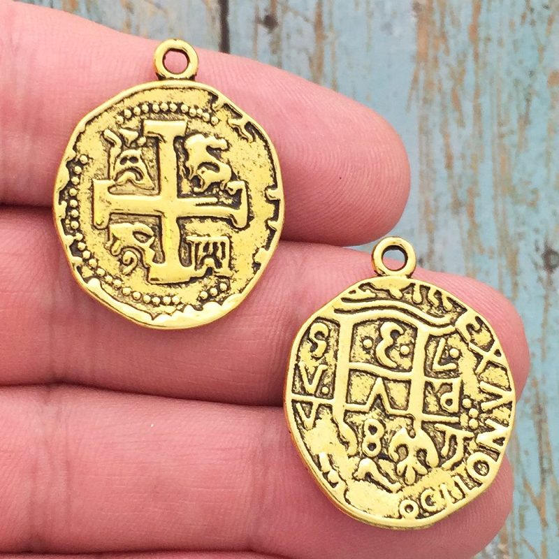Spanish coin pendants for jewelry making
