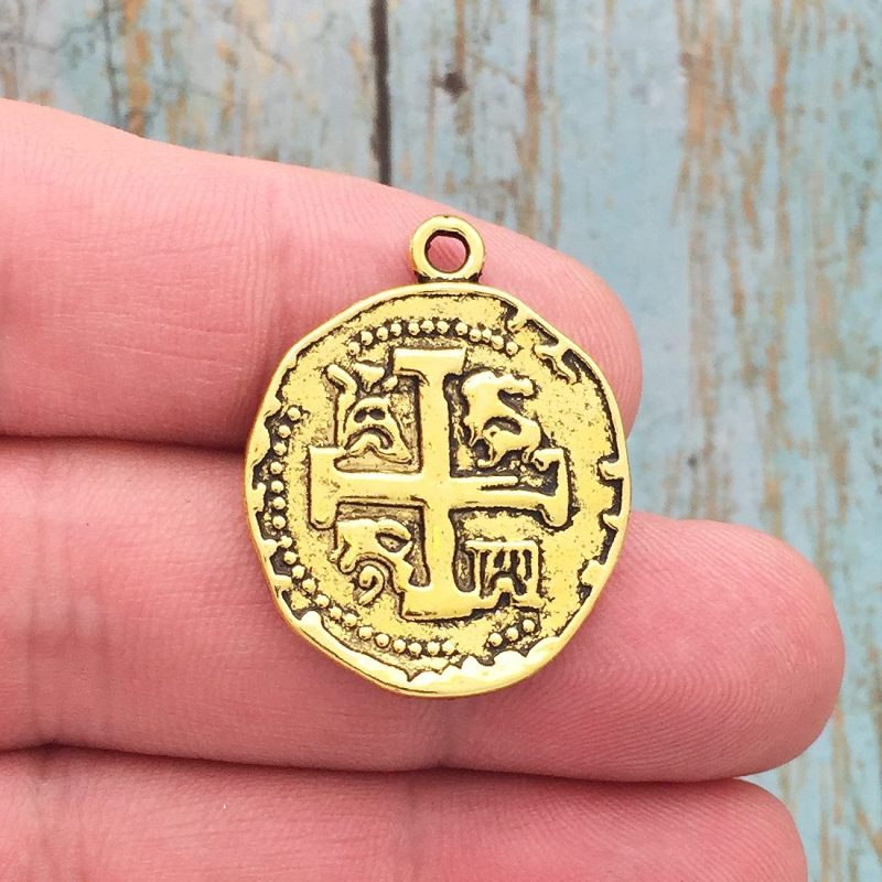 gold Spanish coin pendants bulk