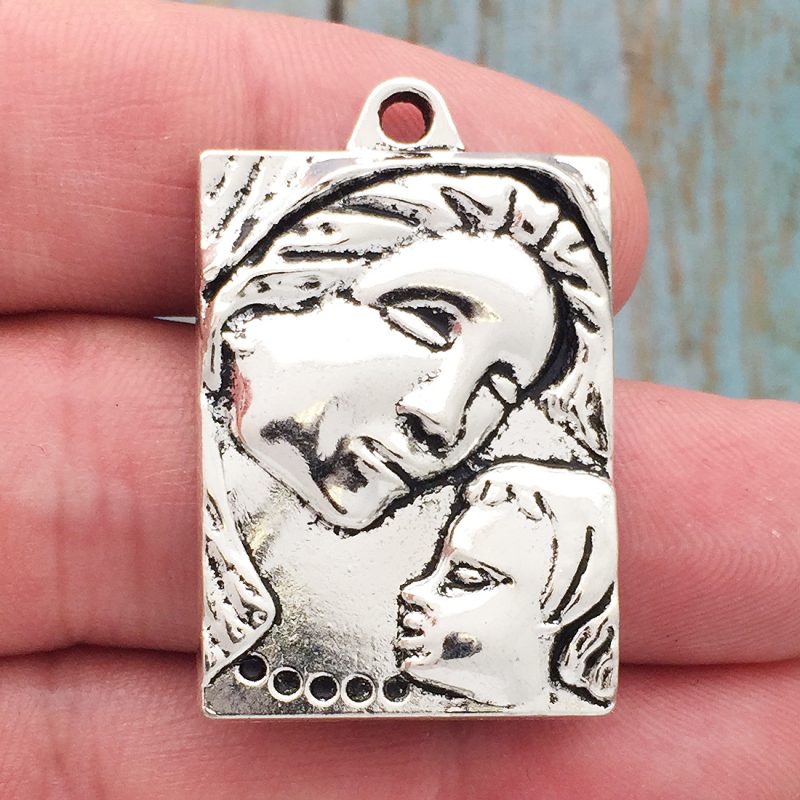 2 Mary and Jesus Charm Silver by TIJC SP1665 - Image 2