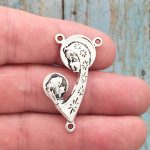 BULK 12 Mary and Jesus Silver Rosary Parts by TIJC SP1669B