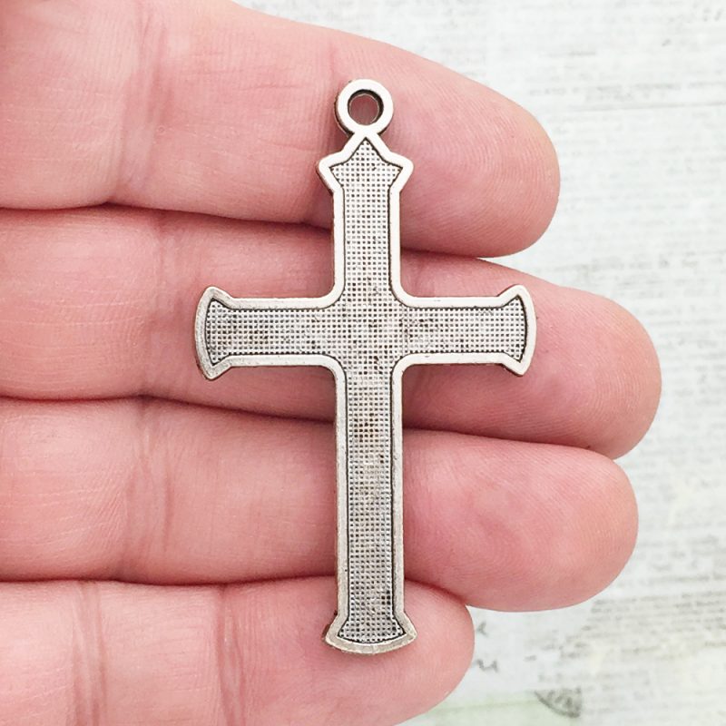 Bulk 6 Silver Crucifix Cross Pendant by TIJC SP1670B - Image 2