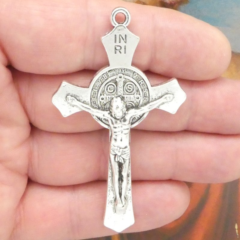 Silver St Benedict Crucifix Pendant