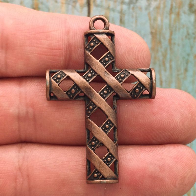 copper cross pendant