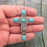 Silver Turquoise Cross Pendants Bulk