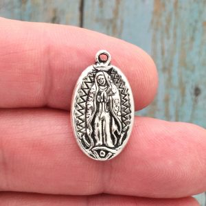 BULK 30 Oval Silver Our Lady of Guadalupe Medal by TIJC SP1710B