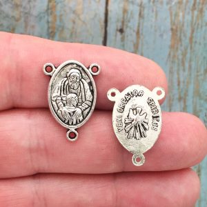 5 Confirmation Rosary Center Silver by TIJC SP1713