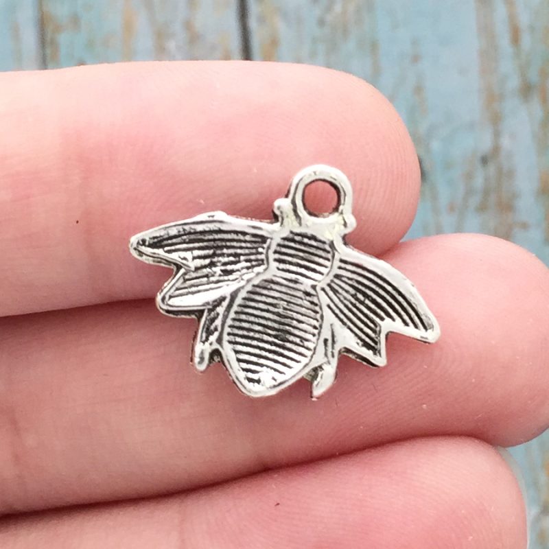 6 Honey Bee Charm Silver by TIJC SP1725 - Image 2