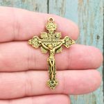 gold crucifix pendants wholesale