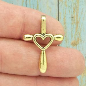 Heart Cross Charm