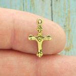 Small Gold Crucifix Charm