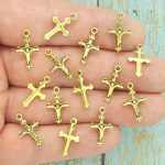 Gold Crucifix Charms Bulk