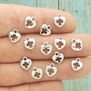 Heart Cross Charms Bulk