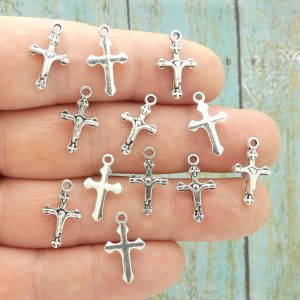 Silver Crucifix Charms Bulk