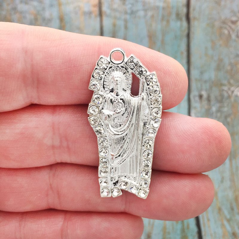 1 Jesus Charm Medal Silver by TIJC SP1749