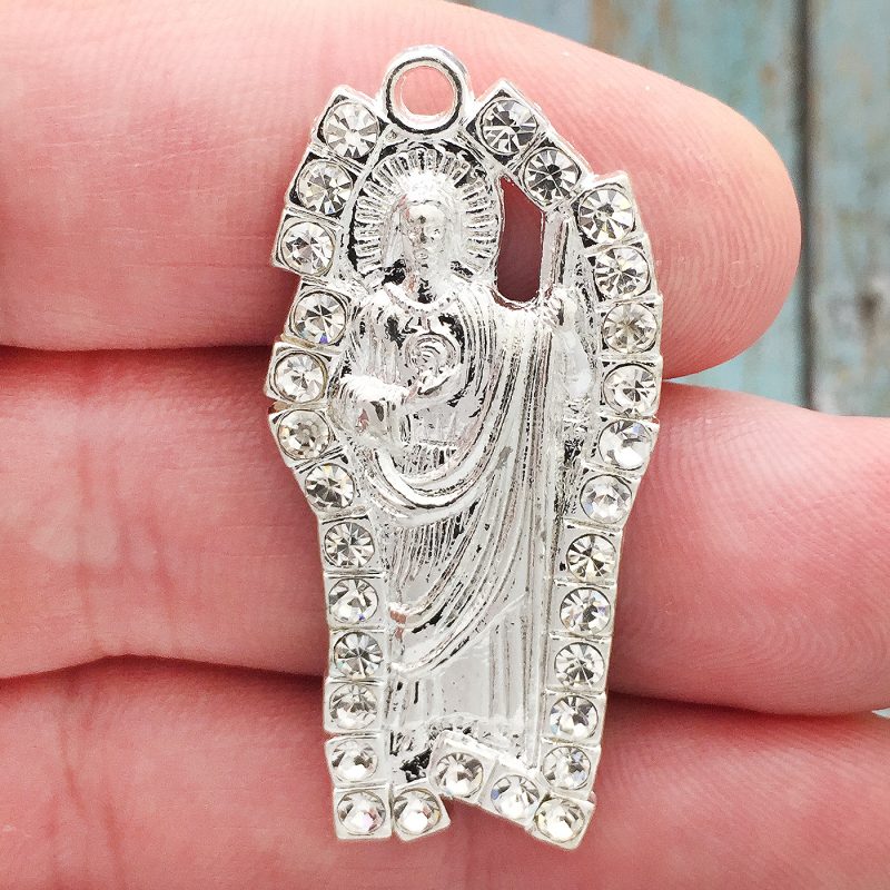 1 Jesus Charm Medal Silver by TIJC SP1749 - Image 2