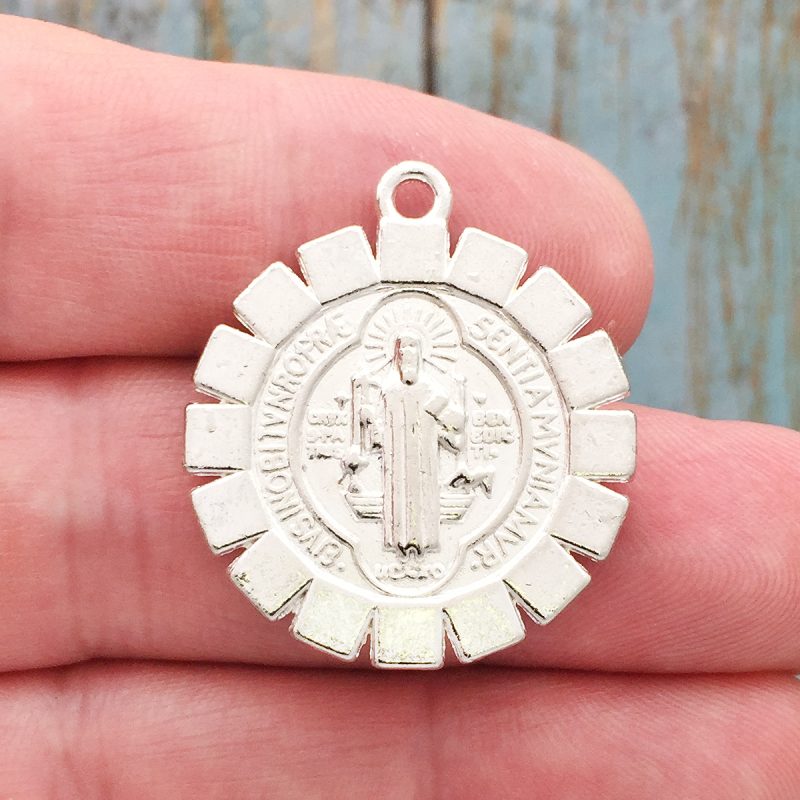 1 Silver St Benedict Charm Medal by TIJC SP1750 - Image 3