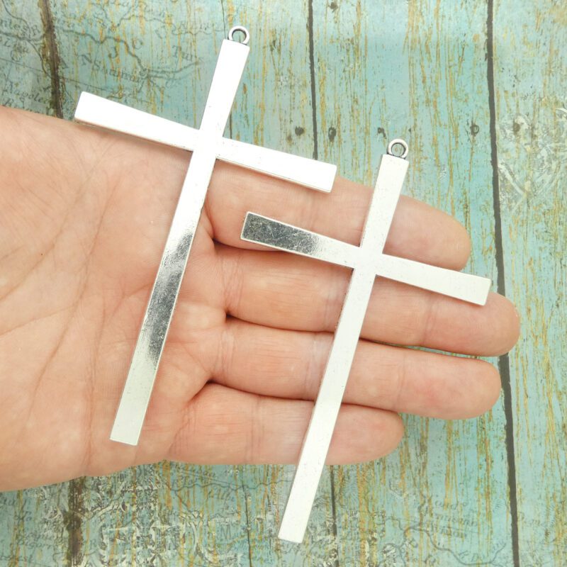 large silver cross pendants bulk