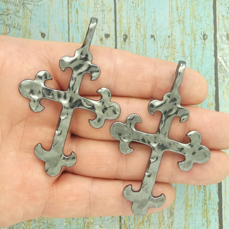 Hammered Cross Pendants Bulk