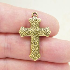 Heart Cross Charm